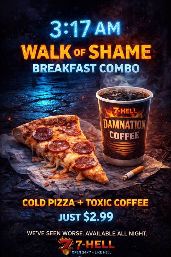 Walk of Shame breakfast combo flyer